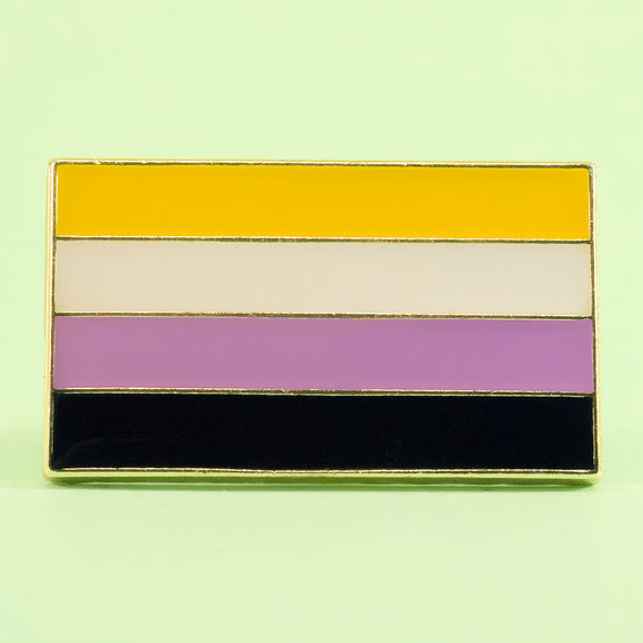 Nonbinary pride small enamel pin