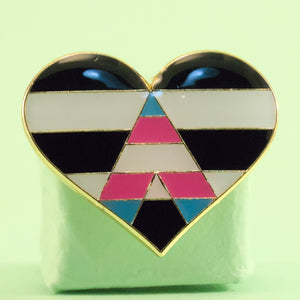 Trans Ally heart-shaped small enamel pin