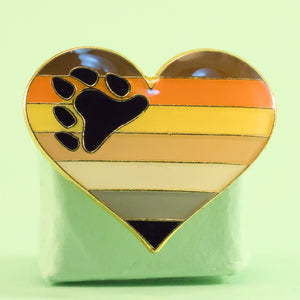 Gay Bear pride heart-shaped small enamel pin