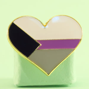 Demisexual pride heart-shaped small enamel pin