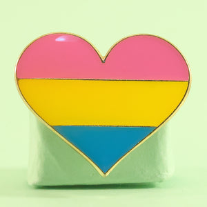 Pansexual pride heart-shaped small enamel pin