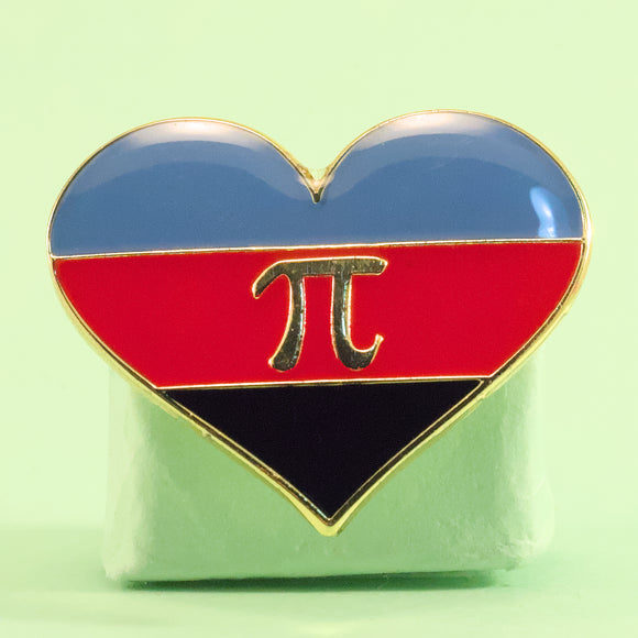 Polyamory pride heart-shaped small enamel pin