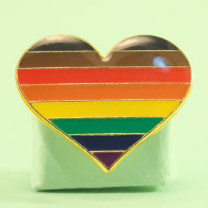 POC Rainbow heart-shaped small enamel pin