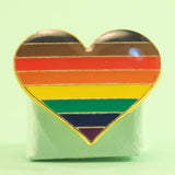 POC Rainbow heart-shaped small enamel pin