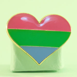 Polysexual pride heart-shaped small enamel pin