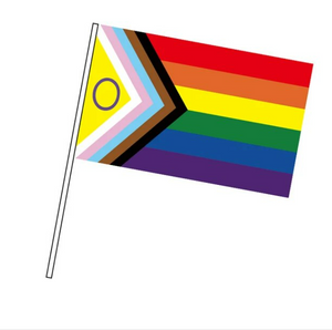 Intersex progress handheld pride flag