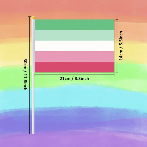 Abrosexual handheld pride flag