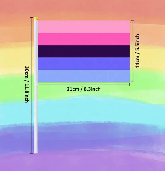 Omnisexual handheld pride flag