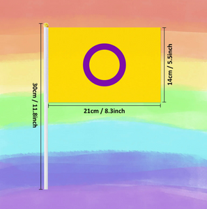 Intersex handheld pride flag