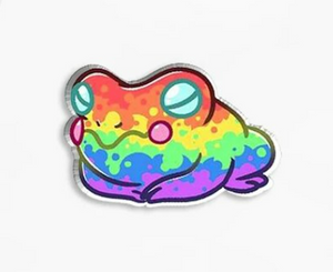 Rainbow frog pin