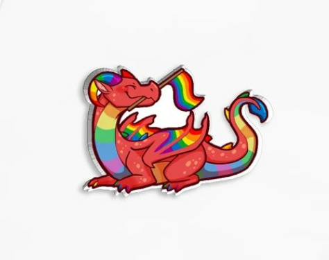 Rainbow dragon pin