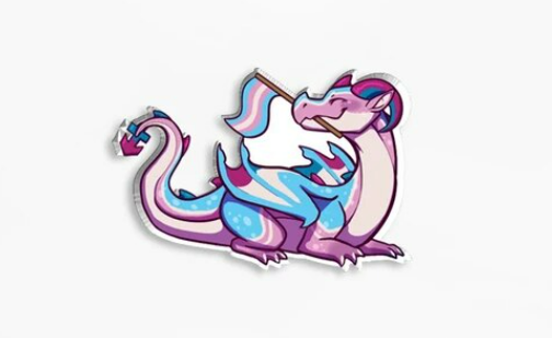 Trans dragon pin