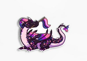 Genderfluid dragon pin