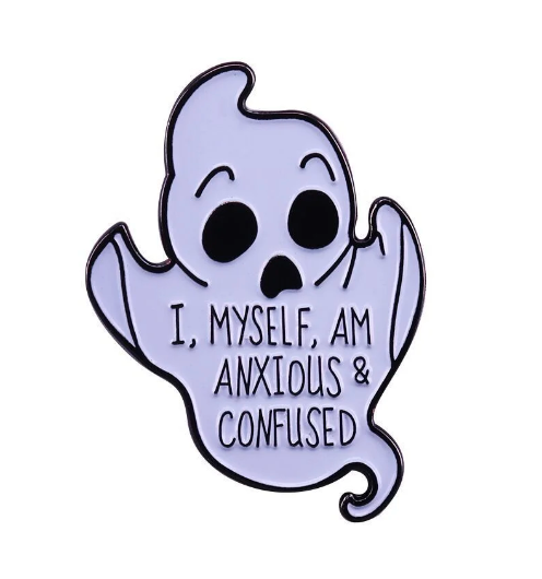 Anxious and confused ghost pin