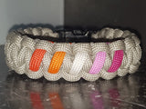 Subtle lesbian pride bracelet - solomon, light grey