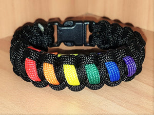 Subtle rainbow pride bracelet - solomon, black