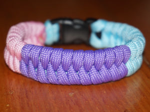 Pastel Bi pride bracelet - fishtail design