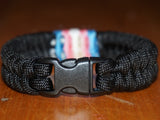 Subtle trans pride bracelet - fishtail, black