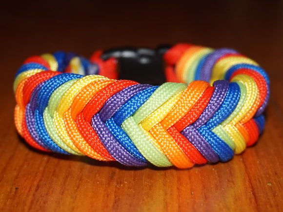 Rainbow pride bracelet - multistrand fishtail
