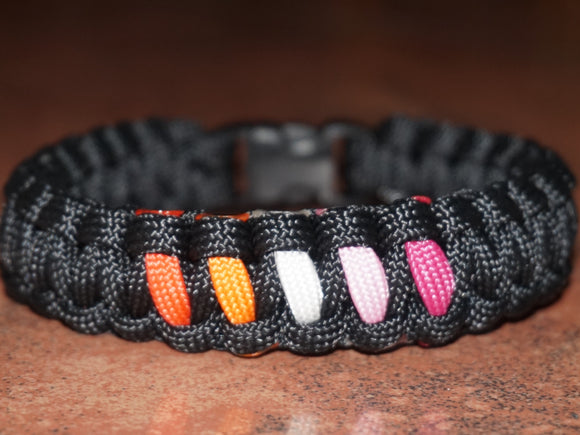 Subtle lesbian pride bracelet - solomon,  black