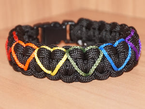 Rainbow pride bracelet - hearts