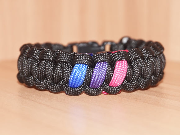 Subtle bi pride bracelet - solomon, black