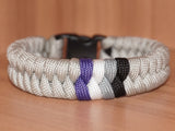 Subtle asexual pride bracelet - fishtail, light grey