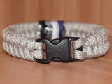 Subtle asexual pride bracelet - fishtail, light grey