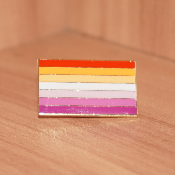 Lesbian pride small enamel pin 7-stripe