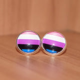 Genderfluid pride stud earrings