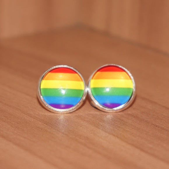 Rainbow pride stud earrings