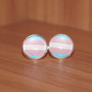 Trans pride stud earrings