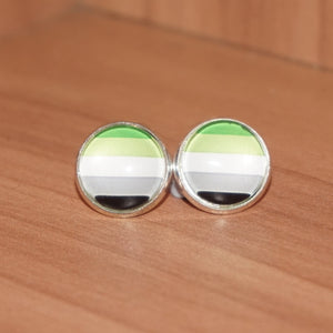 Aromantic pride stud earrings