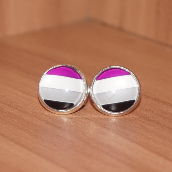 Asexual pride stud earrings