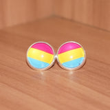 Pansexual pride stud earrings