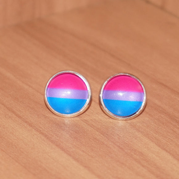 Bisexual pride stud earrings
