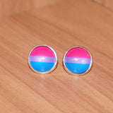 Bisexual pride stud earrings