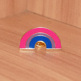 Bisexual pride rainbow-shaped small enamel pin