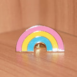 Pansexual pride rainbow-shaped small enamel pin