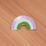 Genderqueer pride rainbow-shaped small enamel pin