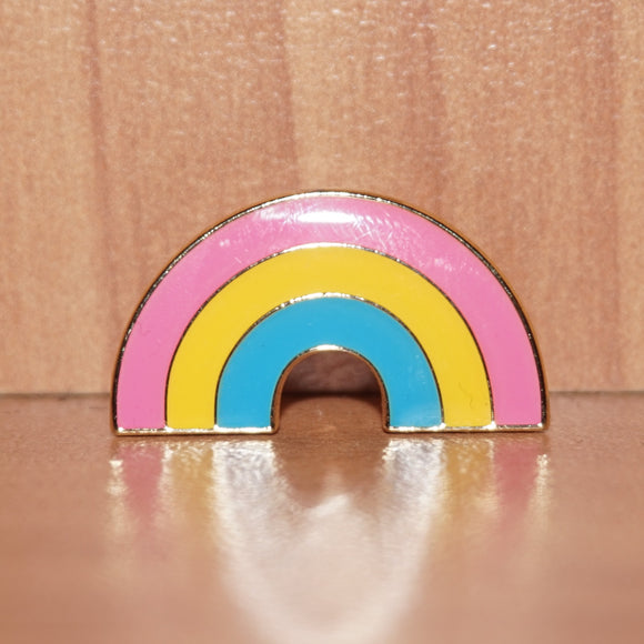 Pansexual pride rainbow-shaped small enamel pin