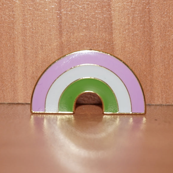Genderqueer pride rainbow-shaped small enamel pin