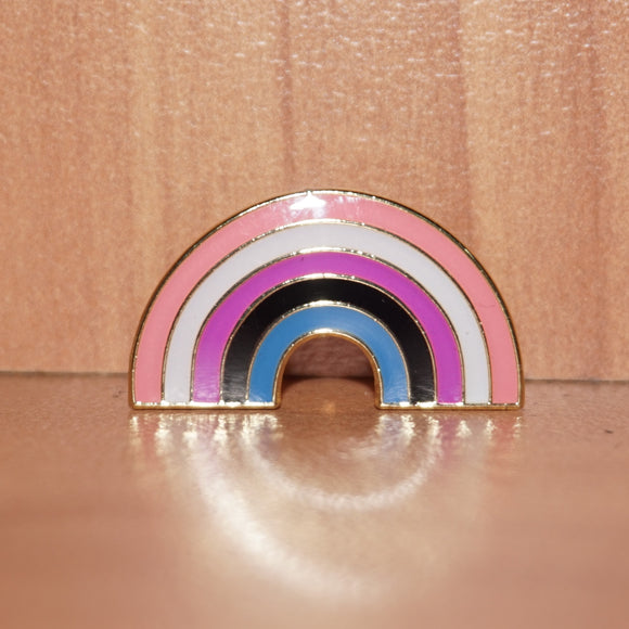 Genderfluid pride rainbow-shaped small enamel pin