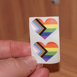 Progress hearts stickers