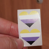 Nonbinary hearts stickers