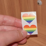 Rainbow hearts stickers