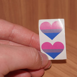 Bisexual hearts stickers