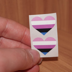 Genderfluid hearts stickers
