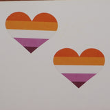 Lesbian hearts stickers