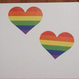 Rainbow hearts stickers